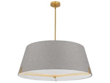 Dainolite Preston 4-Light Grey Aged Brass Drum Pendant DNPST324PAGBGRY