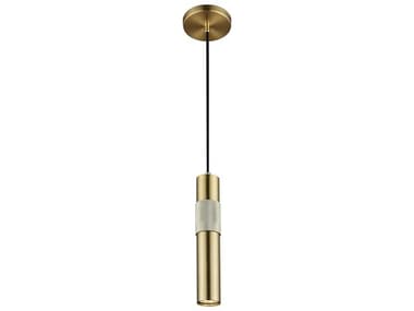 Dainolite Passwell 1-Light Aged Brass Cylinder Mini Pendant DNPSW121PAGB