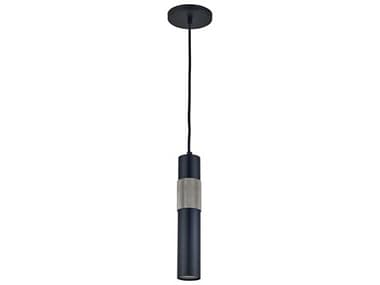 Dainolite Passwell 1-Light Matte Black Satin Chrome Cylinder Mini Pendant DNPSW121PMBSC