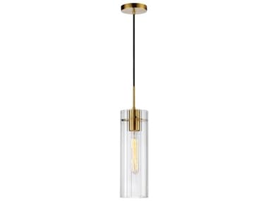 Dainolite Patia 1-Light Aged Brass Cylinder Mini Pendant DNPTA51PCFFAGB