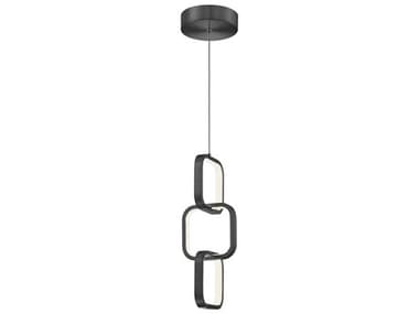 Dainolite Patsy 1-Light Matte Black White Geometric Mini Pendant DNPTY1522LEDPMB