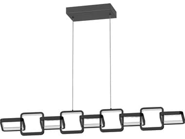 Dainolite Patsy 1-Light Matte Black White Geometric Linear Island Pendant DNPTY4359LEDHPMB