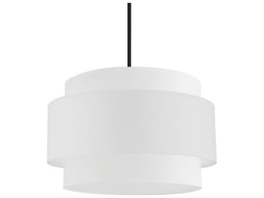 Dainolite Priya 4-Light Matte Black White Drum Tiered Pendant DNPYA224CMBWH