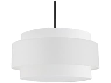 Dainolite Priya 4-Light Matte Black White Drum Tiered Pendant DNPYA304CMBWH