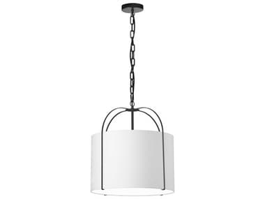 Dainolite Quincy 1-Light Matte Black Drum Pendant DNQCY181PBKWH