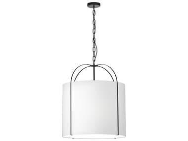 Dainolite Quincy 3-Light Matte Black Drum Pendant DNQCY221PBKWH