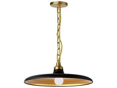 Dainolite Quentin 1-Light Matte Black Gold Brass Pendant DNQTN181PMBAGB