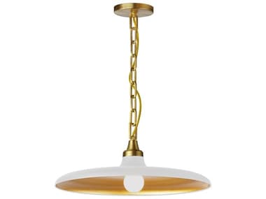 Dainolite Quentin 1-Light Matte White Gold Brass Pendant DNQTN181PMWAGB