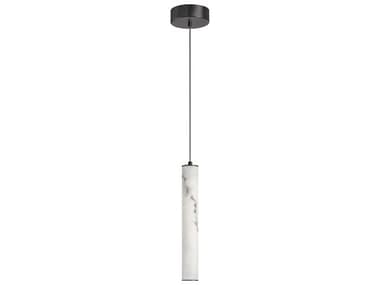 Dainolite Reuben 1-Light White Matte Black Cylinder Mini Pendant DNRBN1210PMBALB
