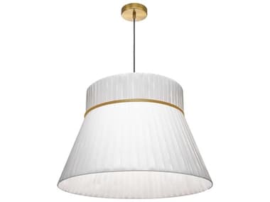 Dainolite Rochelle 1-Light White Aged Brass Pendant DNRCH241PAGBWH