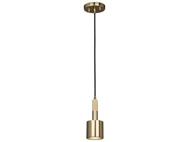 Dainolite Rhoswen 1-Light Aged Brass Cylinder Mini Pendant DNRHS1PAGB
