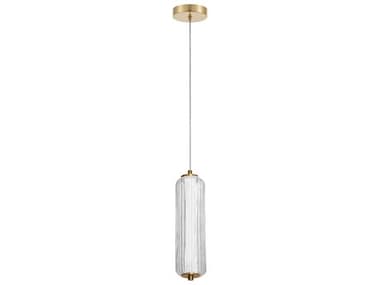 Dainolite Ramona 1-Light Aged Brass Cylinder Mini Pendant DNRMA1210LEDPAGB