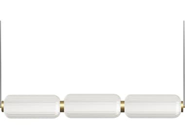 Dainolite Ramona 1-Light Aged Brass Linear Island Pendant DNRMA3830LEDHPAGB