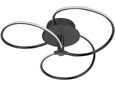 Dainolite Romy 1-Light Matte Black White Semi Flush Mount DNROM223SFMB