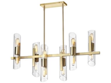 Dainolite Samantha 12-Light Aged Brass Linear Island Pendant DNSAM4012HCAGB