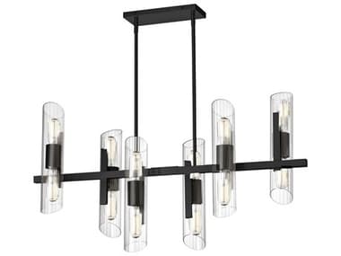 Dainolite Samantha 12-Light Matte Black Linear Island Pendant DNSAM4012HCMB