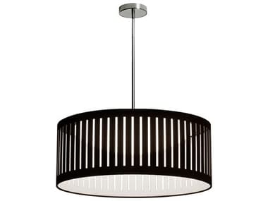 Dainolite Slit Drum 1-Light Polished Chrome Black Pendant DNSDLED20PBK