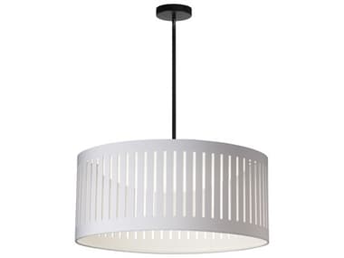 Dainolite Slit Drum 1-Light Matte Black White Pendant DNSDLED20PMBWH