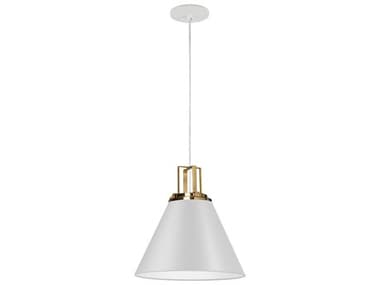 Dainolite Sonus 1-Light Matte White Aged Brass Pendant DNSNS141PMWAGB