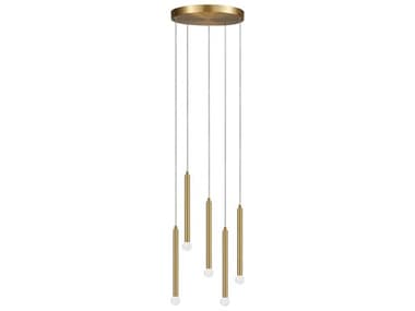 Dainolite Sanya 5-Light Aged Brass Linear Pendant DNSNY125PAGB
