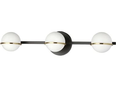 Dainolite Sofia 3-Light Matte Black Aged Brass Vanity Light DNSOF233WMBAGB