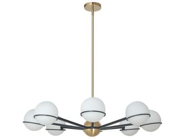 Dainolite Sofia 8-Light Matte Black Aged Brass Globe Chandelier DNSOF388CMBAGB