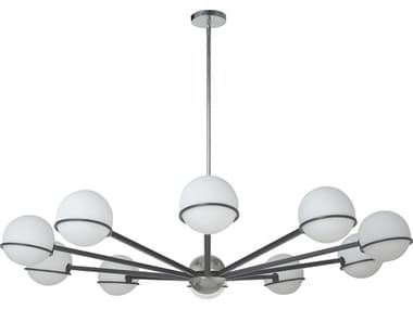 Dainolite Sofia 10-Light Matte Black Polished Chrome Globe Chandelier DNSOF5010CMBPC