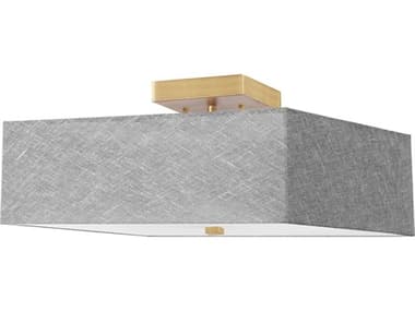 Dainolite Seren 3-Light Aged Brass Gray Semi Flush Mount DNSRN143SFAGBGRY