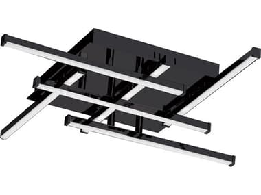 Dainolite Summit 6-Light Matte Black Geometric Linear Flush Mount DNSUM2020FHMB