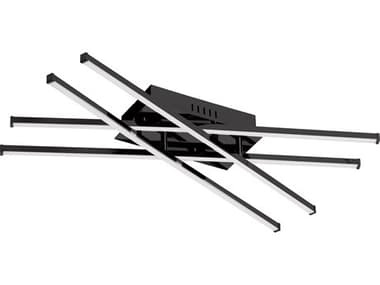 Dainolite Summit 4-Light Matte Black Geometric Linear Flush Mount DNSUM24FHMB