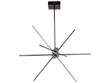 Dainolite Summit 4-Light Matte Black Geometric Linear Sputnik Chandelier DNSUM34PMB