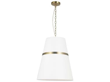 Dainolite Symphony 3-Light Aged Brass White Drum Pendant DNSYM183PAGBWH