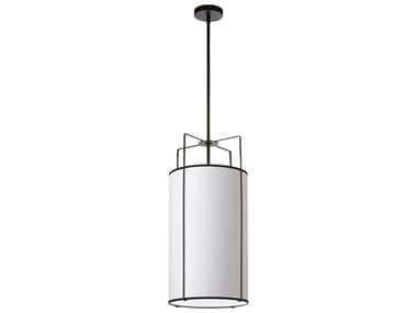 Dainolite Trapezoid 4-Light Black White Cylinder Pendant DNTRA124PBKWH