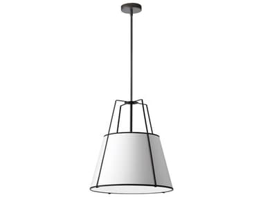 Dainolite Trapezoid 1-Light Black White Drum Pendant DNTRA1PBKWH