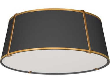 Dainolite Trapezoid 4-Light Gold Black Drum Flush Mount DNTRA224FHGLDBK
