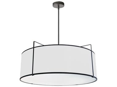Dainolite Trapezoid 4-Light Black White Drum Pendant DNTRA244PBKWH