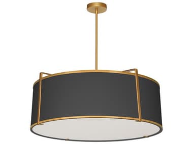 Dainolite Trapezoid 4-Light Gold Black Drum Pendant DNTRA244PGLDBK