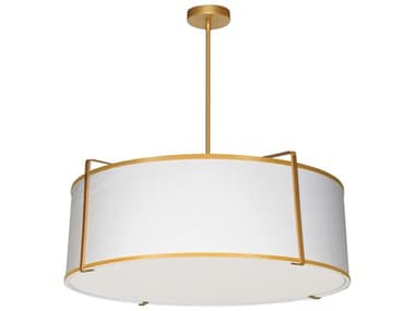 Dainolite Trapezoid 4-Light Gold White Drum Pendant DNTRA244PGLDWH