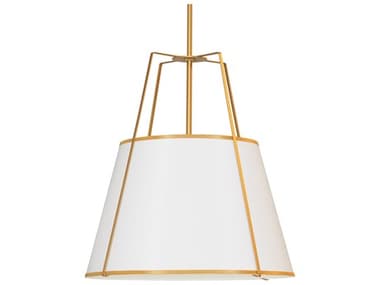 Dainolite Trapezoid 4-Light Gold White Drum Pendant DNTRA304PGLDWH
