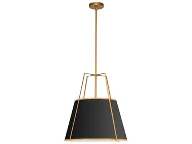 Dainolite Trapezoid 3-Light Gold Black Drum Pendant DNTRA331PGLDBK