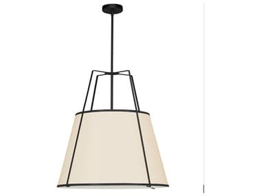 Dainolite Trapezoid 3-Light Black Off White Drum Pendant DNTRA3PBKCRM