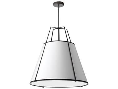 Dainolite Trapezoid 3-Light Black White Drum Pendant DNTRA3PBKWH