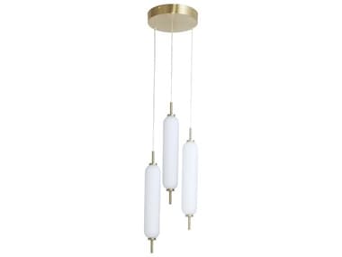 Dainolite Typha 3-Light Aged Brass Cylinder Mini Pendant DNTYA1230LEDPAGB
