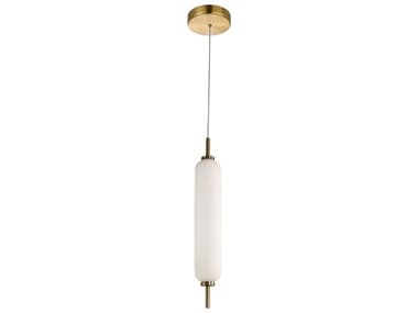 Dainolite Typha 1-Light Aged Brass Cylinder Mini Pendant DNTYA141LEDPAGB