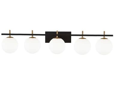 Dainolite Vivaldi 5-Light Matte Black Aged Brass Vanity Light DNVAD415WMBAGB