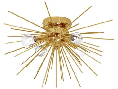 Dainolite Vega 4-Light Aged Brass Vintage Bronze Sputnik Flush Mount DNVEG184FHGLDVB