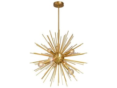 Dainolite Vega 8-Light Aged Brass Vintage Bronze Sputnik Pendant DNVEG248PGLDVB