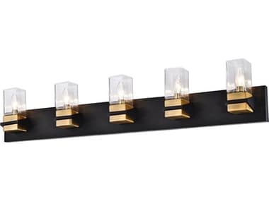Dainolite Veronica 5-Light Matte Black Aged Brass Vanity Light DNVER405WMBAGB