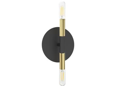 Dainolite Wand 2-Light Matte Black Aged Brass Wall Sconce DNWAN132WMBAGB