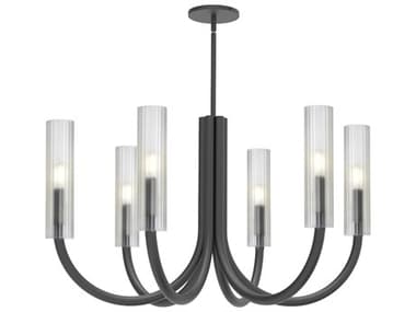 Dainolite Wand 6-Light Matte Black Cylinder Chandelier DNWAN306CMBFR